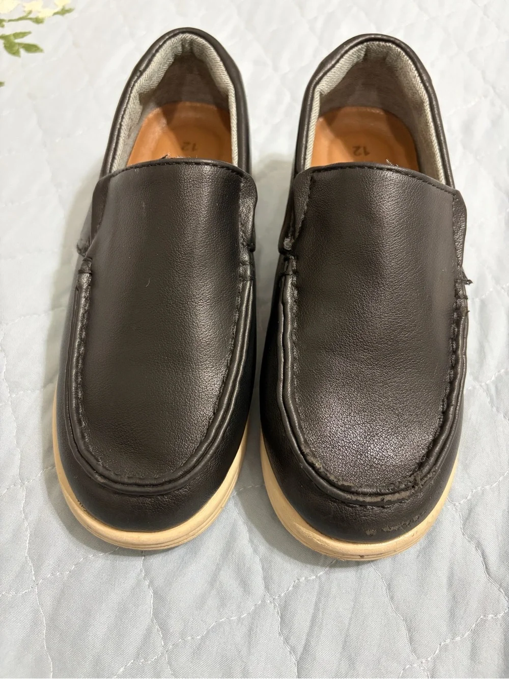 Dream Pairs Boys PreOwned Black SlipOn Loafers Faux Leather Size 12